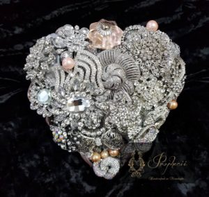 Heart shaped brooch bouquet