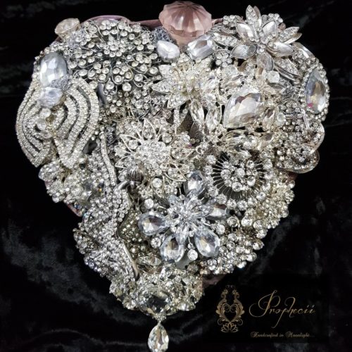 heart shaped brooch bouquet