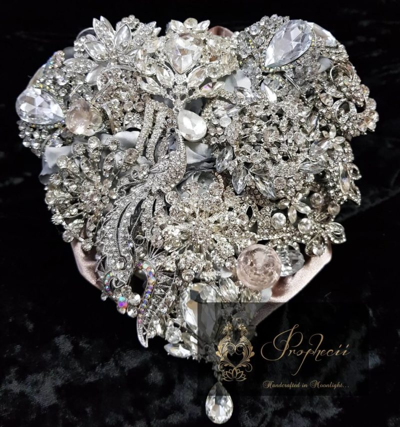 heart shaped brooch bouquet